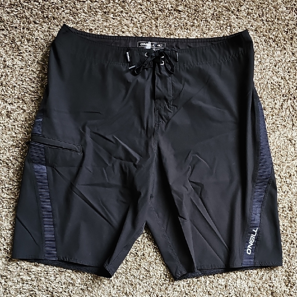 EUC O'Neill Superfreak Men's Black Board Shorts Size 34